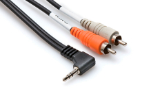 Hosa CMR-206R Dual RCA - Right-angle 3.5mm TRS Y-Cable 2m