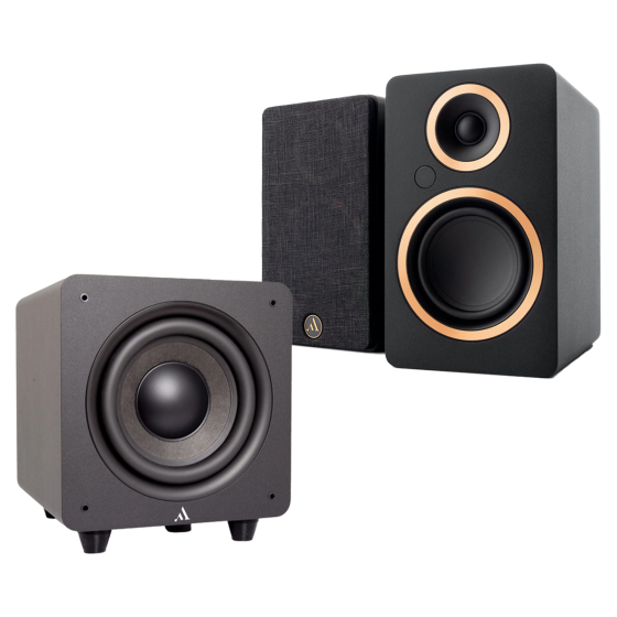 Argon Audio Fenris A4 (Pair, Black) + Audio BASS8 MK2 (Black) Bundle Soundium.net