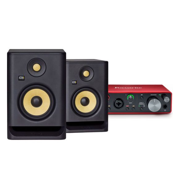 krk rokit focusrite 2i2